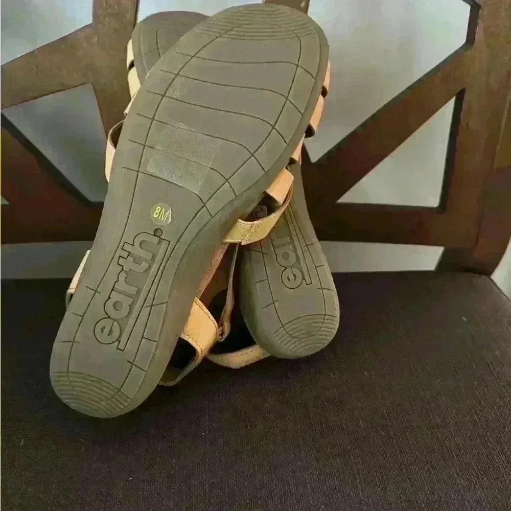 Earth Belita Sandals Women's 8M Yellow Leather Slingback Fisherman never wore